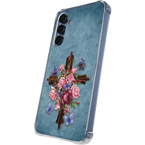 Flower Cross by Brigid Ashwood Galaxy A35 5G Clear Case