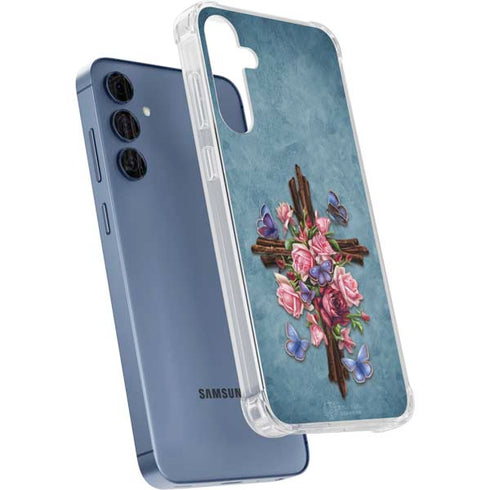 Flower Cross by Brigid Ashwood Galaxy A35 5G Clear Case