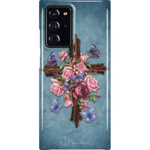 Flower Cross by Brigid Ashwood Galaxy Cases