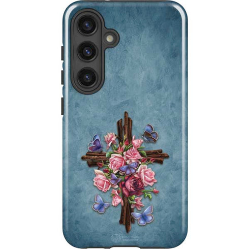 Flower Cross by Brigid Ashwood Galaxy S25 Impact Case
