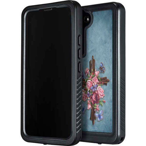 Flower Cross by Brigid Ashwood Galaxy S24 Plus Waterproof Case