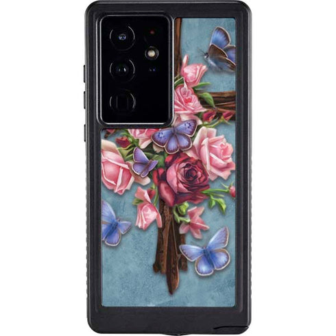 Flower Cross by Brigid Ashwood Galaxy S24 Ultra Waterproof Case