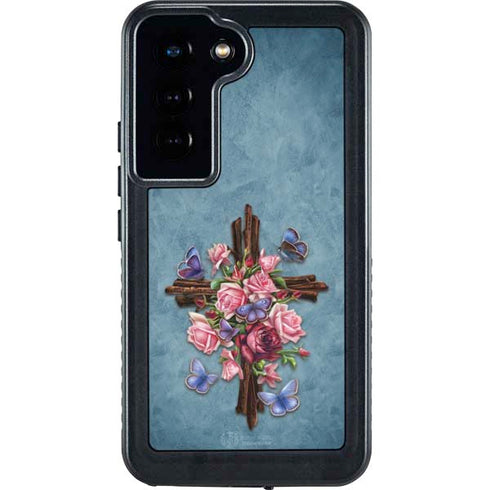 Flower Cross by Brigid Ashwood Galaxy S24 Waterproof Case