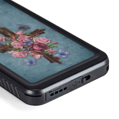 Flower Cross by Brigid Ashwood Galaxy S24 Waterproof Case