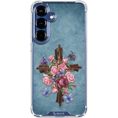 Flower Cross by Brigid Ashwood Galaxy S25 Clear Case