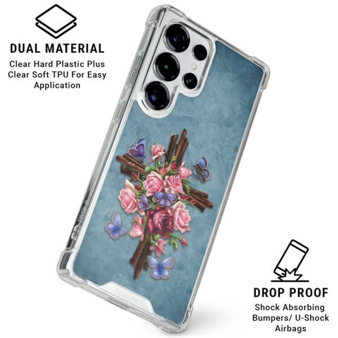 Flower Cross by Brigid Ashwood Galaxy S25 Ultra Clear Case