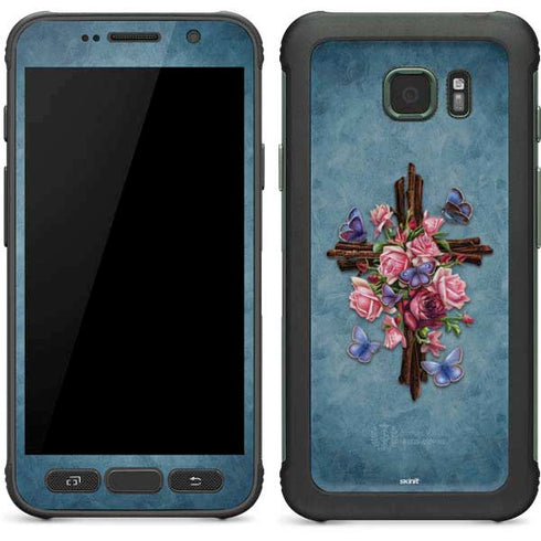 Flower Cross by Brigid Ashwood Galaxy S7 Active Skin