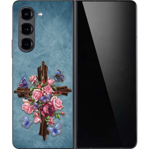 Flower Cross by Brigid Ashwood Galaxy Z Fold5 5G Skin