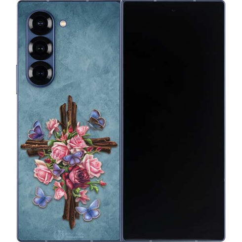 Flower Cross by Brigid Ashwood Galaxy Z Fold6 Skin