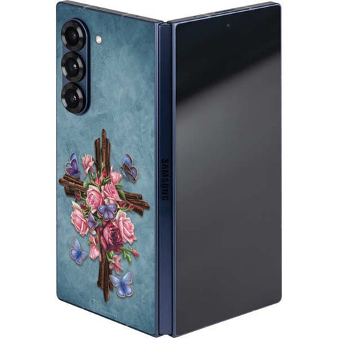 Flower Cross by Brigid Ashwood Galaxy Z Fold6 Skin