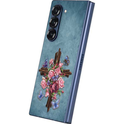 Flower Cross by Brigid Ashwood Galaxy Z Fold6 Skin