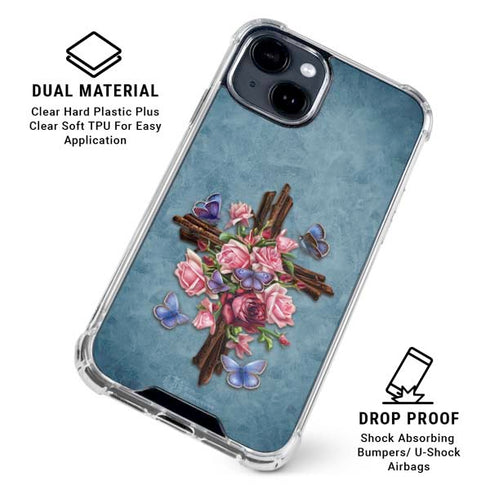 Flower Cross by Brigid Ashwood iPhone 15 Clear Case