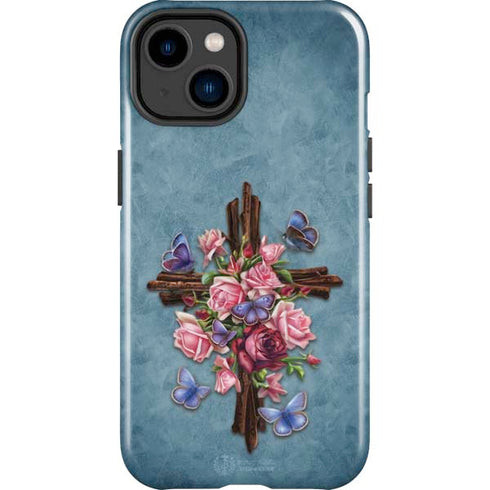 Flower Cross by Brigid Ashwood iPhone 15 Impact Case