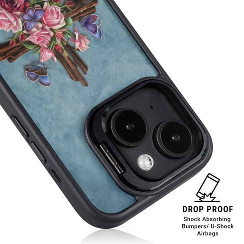 Flower Cross by Brigid Ashwood iPhone 15 Kickstand Case