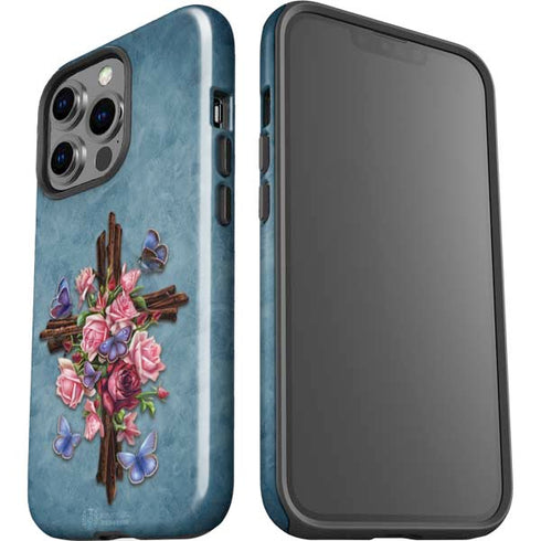 Flower Cross by Brigid Ashwood iPhone 15 Pro Impact Case