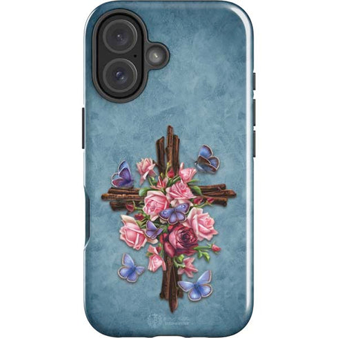 Flower Cross by Brigid Ashwood iPhone 16 Impact Case