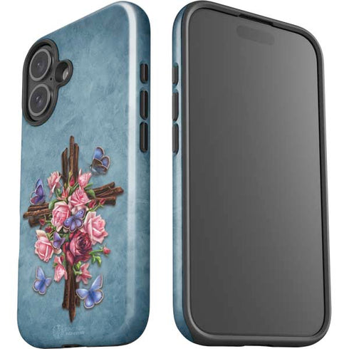 Flower Cross by Brigid Ashwood iPhone 16 Impact Case