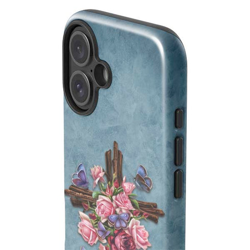 Flower Cross by Brigid Ashwood iPhone 16 Plus Impact Case