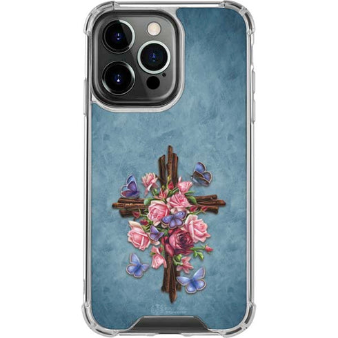 Flower Cross by Brigid Ashwood iPhone 16 Pro Clear Case