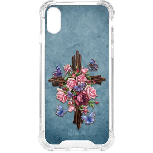 Flower Cross by Brigid Ashwood iPhone XS Clear Case