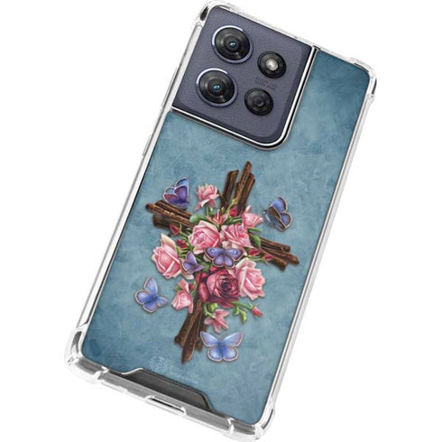 Flower Cross by Brigid Ashwood Moto G 5G (2025) Clear Case