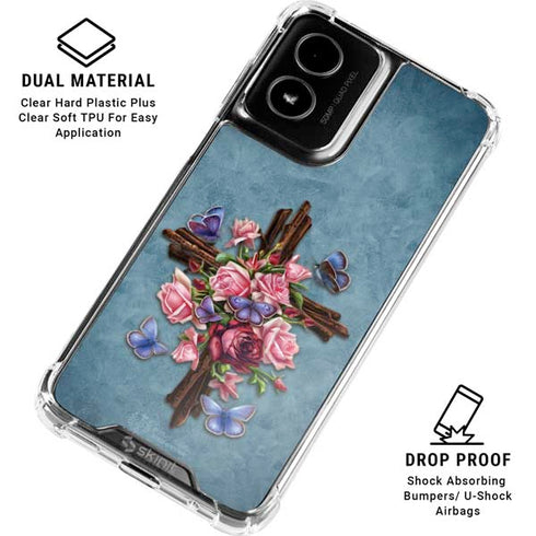 Flower Cross by Brigid Ashwood Moto G Power 5G (2024) Clear Case