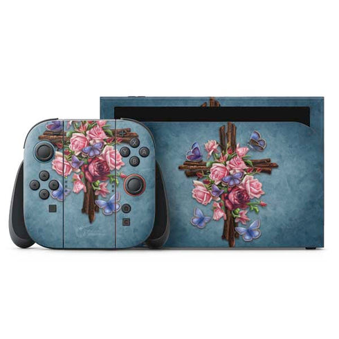 Flower Cross by Brigid Ashwood Nintendo Switch 2 (2025) with Joy-Con Skin