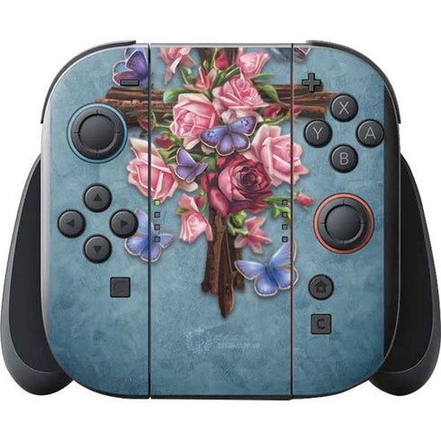 Flower Cross by Brigid Ashwood Nintendo Switch 2 (2025) with Joy-Con Skin