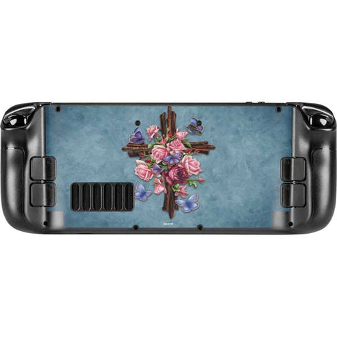 Brigid Ashwood Flower Cross Steam Deck Handheld Gaming Computer Skin