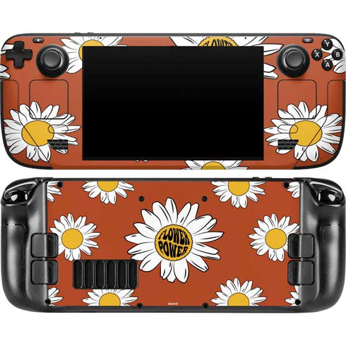 Flower Power Steam Deck Handheld Gaming Computer OLED Skin