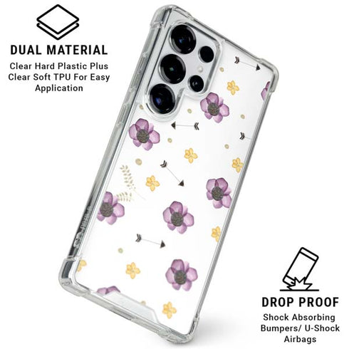 Flowers and Arrows Galaxy S25 Ultra Clear Case