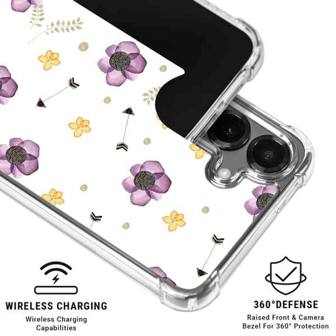 Flowers and Arrows Galaxy S26 Clear Case