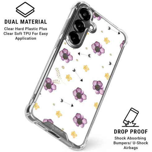 Flowers and Arrows Galaxy S26 Clear Case