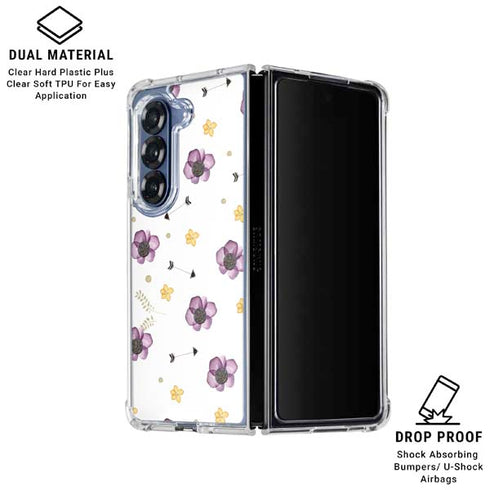 Flowers and Arrows Galaxy Z Fold6 Clear Case