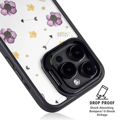 Flowers and Arrows iPhone 14 Pro Kickstand Case