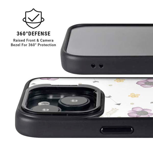 Flowers and Arrows iPhone 15 Kickstand Case