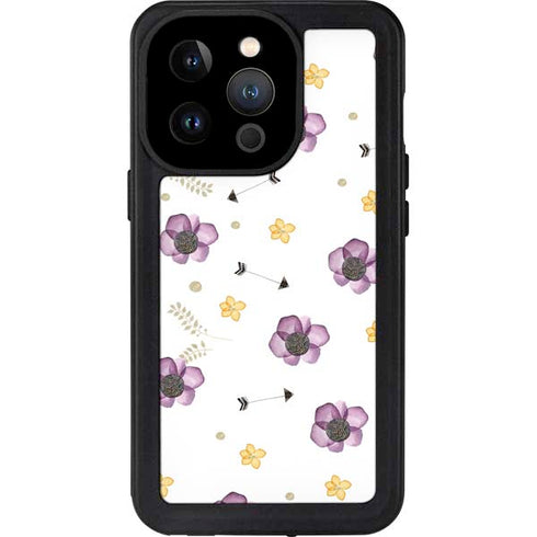 Flowers and Arrows iPhone 15 Pro Waterproof Case