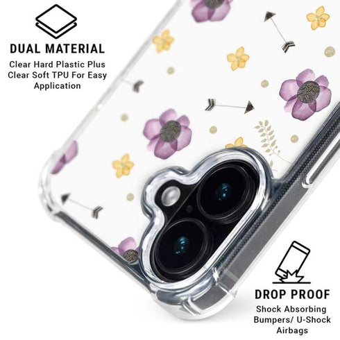 Flowers and Arrows iPhone 16 Clear Case