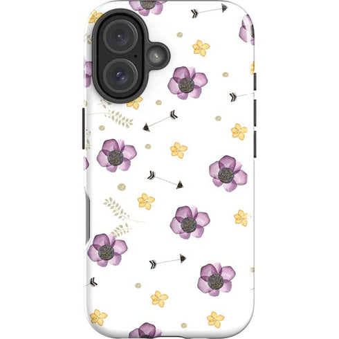Flowers and Arrows iPhone 16 Plus Impact Case
