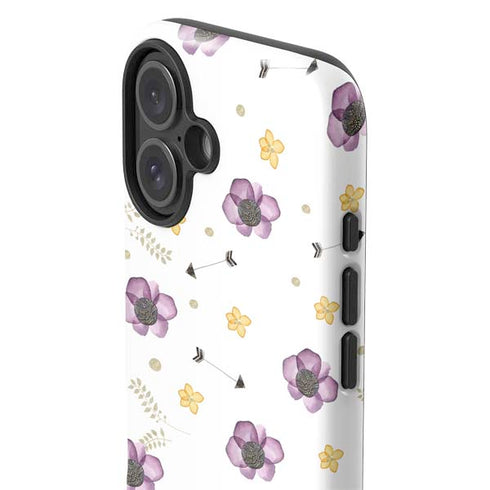 Flowers and Arrows iPhone 16 Plus Impact Case
