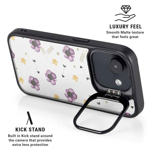 Flowers and Arrows iPhone 16e Kickstand Case