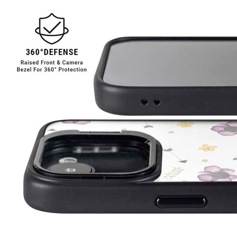 Flowers and Arrows iPhone 16e Kickstand Case