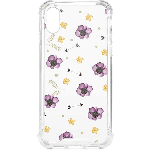 Flowers and Arrows iPhone XS Clear Case
