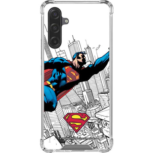 DC Comics Superman Flying Over City Pose Galaxy A17 Clear Case
