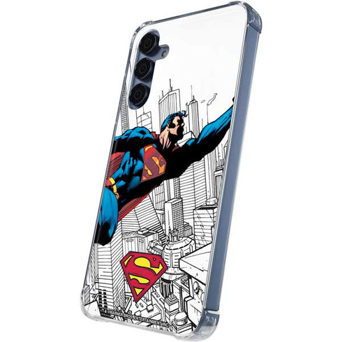 DC Comics Superman Flying Over City Pose Galaxy A35 5G Clear Case
