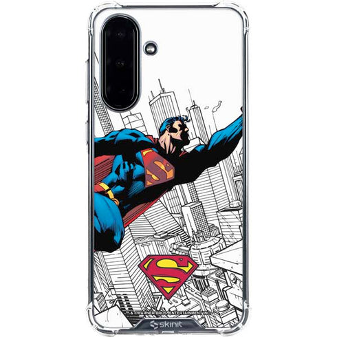 DC Comics Superman Flying Over City Pose Galaxy A36 5G Clear Case
