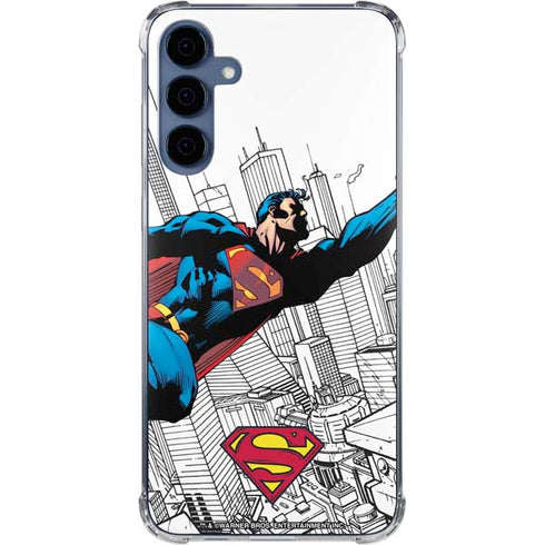 DC Comics Superman Flying Over City Pose Galaxy A55 5G Clear Case