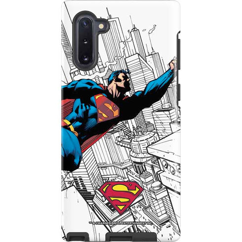 DC Comics Superman Flying Over City Pose Galaxy Cases