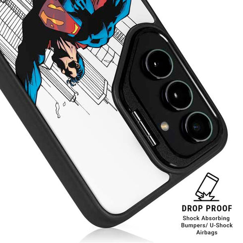 DC Comics Superman Flying Over City Pose Galaxy S24 FE Kickstand Case