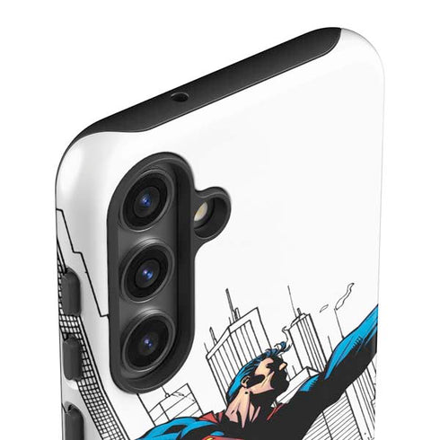 DC Comics Superman Flying Over City Pose Galaxy S25 Plus Impact Case